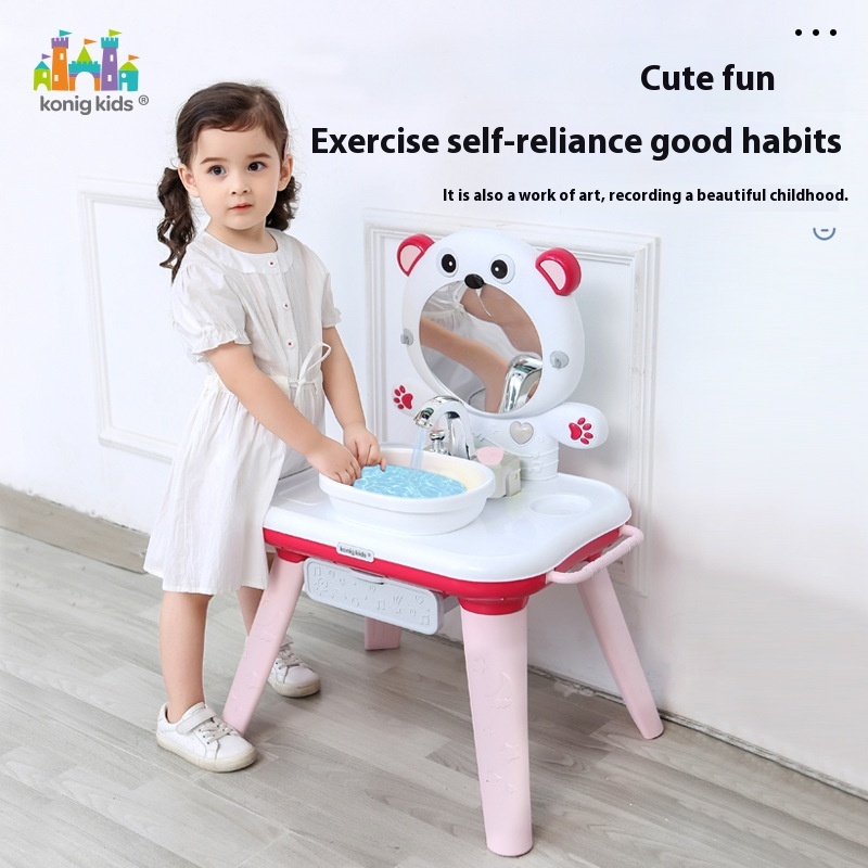 Children's Pretend Play Toys With Water-flowing Simulation Wash Basin Set Educational Exercise Independent Boys And Girls Toys