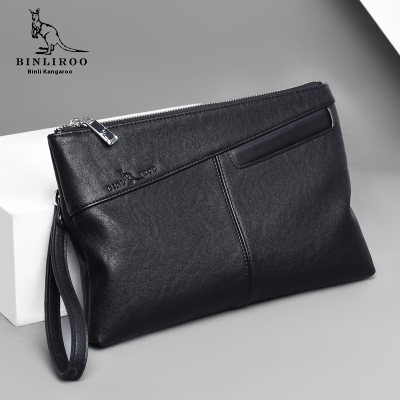 Binli Kangaroo Business Simple Men's Handbag Solid Color Versatile Car Stitching Men's Bag3001