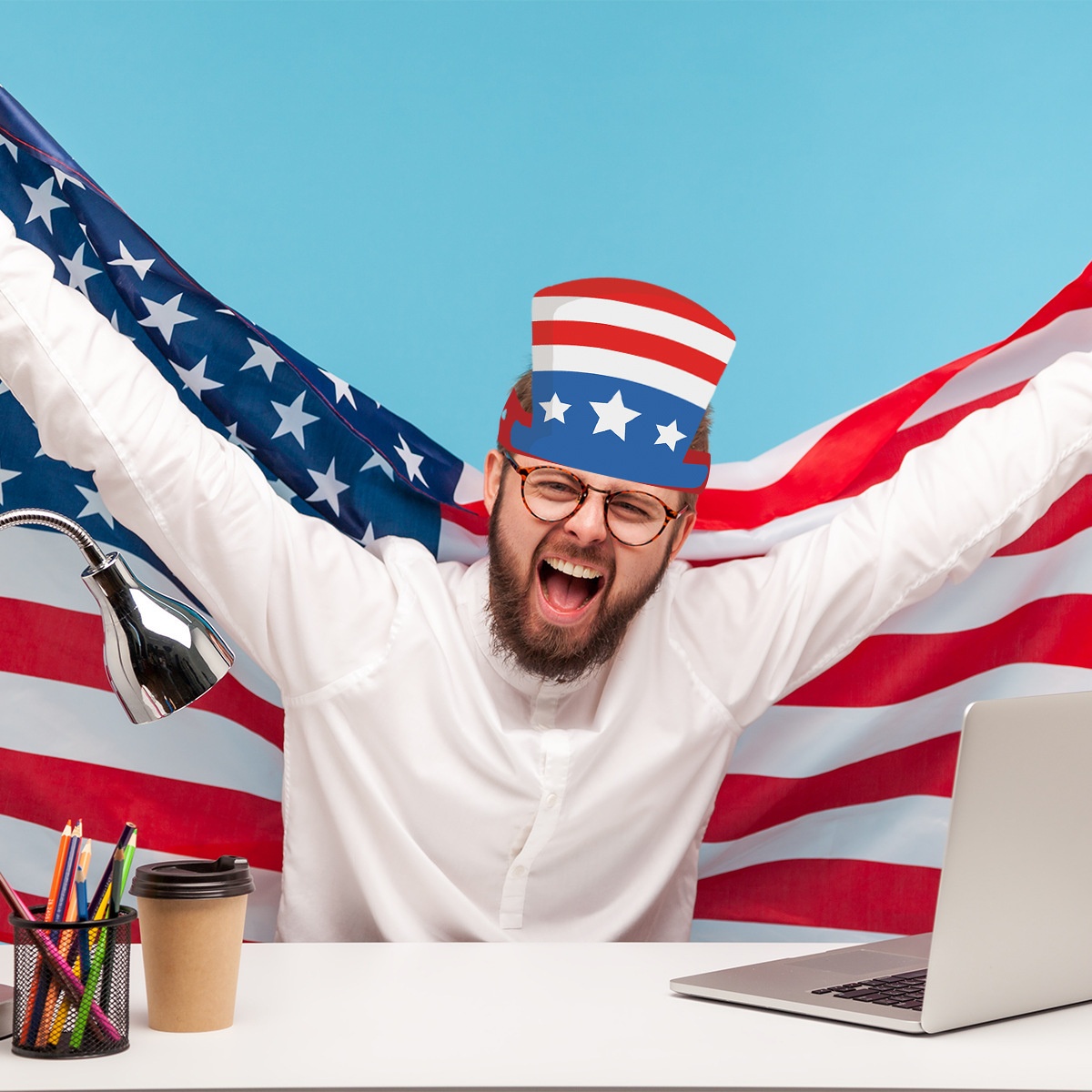 USAThemed Party Decorated Crown Paper Hat American Independence Day Paper Hat