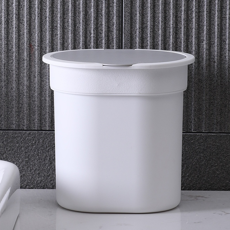 Internet Celebrity Desktop Trash Can Home Office Plastic With Cover Dormitory Bedside Simple Storage Wastebasket Small Trash Basket
