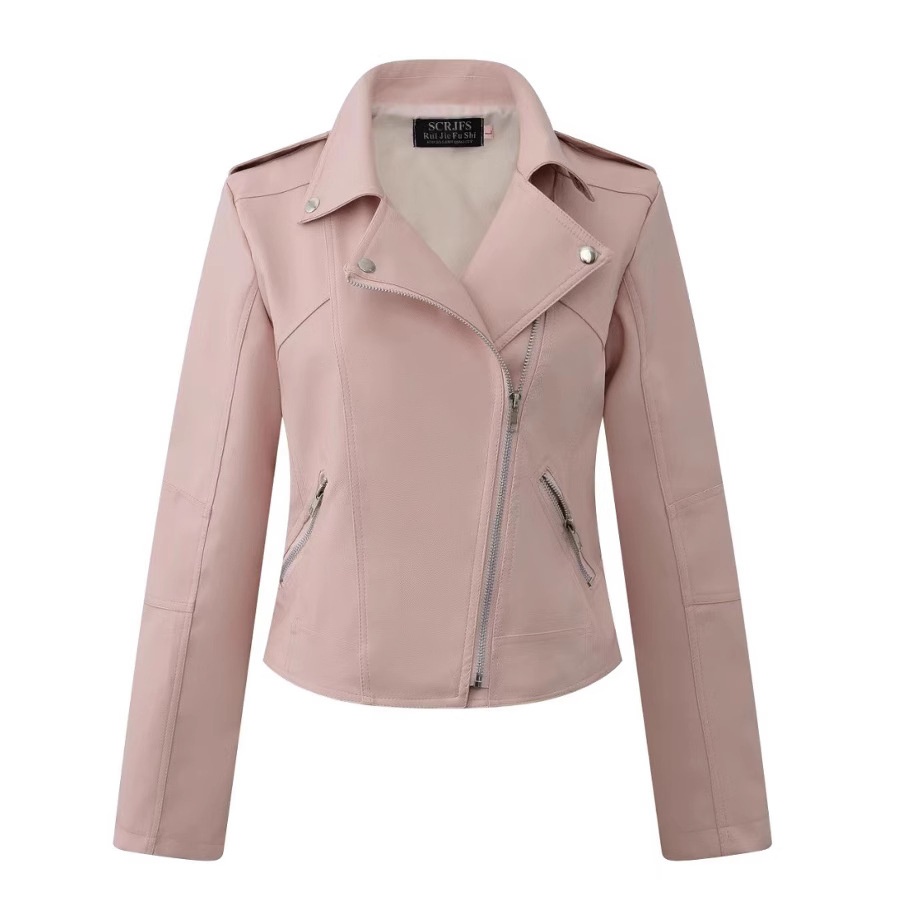 Spring And Autumn Ladies Korean Slim-fit Motorcycle Clothing Leather Clothing Thick Short Pu Leather Coat Jacket