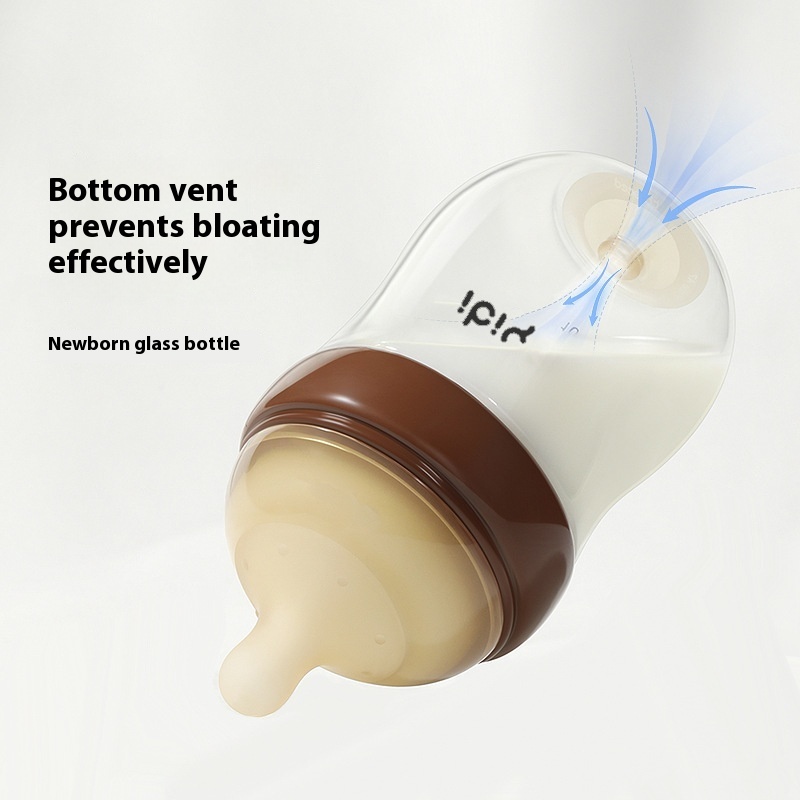Baby 100-day Bottle Glass Feeding Bottle Born Imitation Breast Milk Borosilicate Glass Feeding Bottle Born Baby 0-6 Months Baby