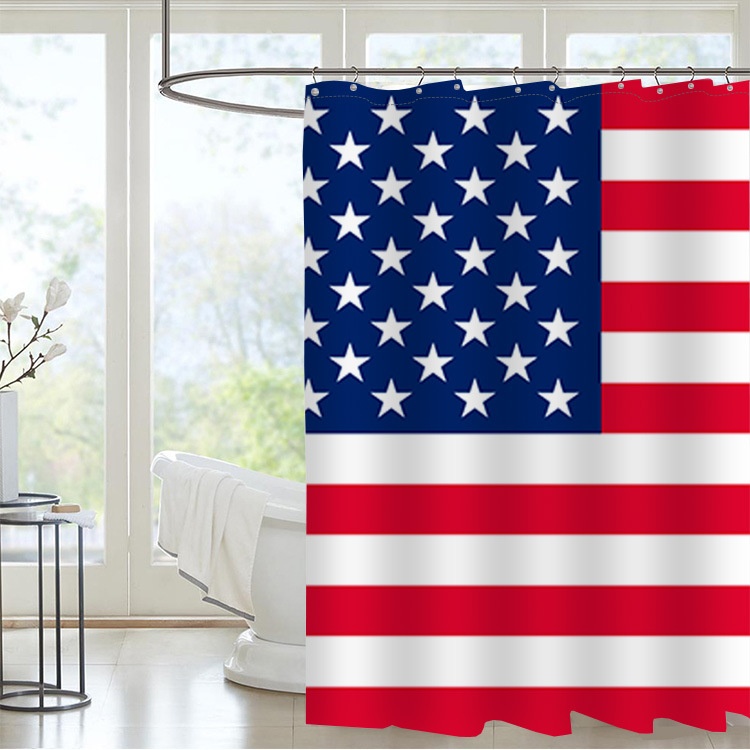 Independence Day National Day Products Waterproof Curta American Flag Bathroom Decoration Shower Curta