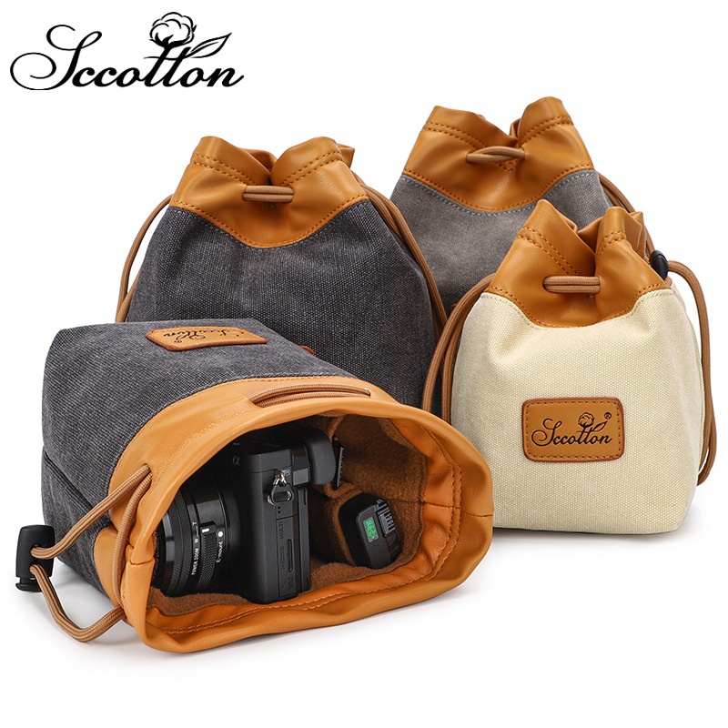 Seven-color Cotton SLRCamera Storage Bag Photography Bag Waterproof Canvas Portable Micro-single Digital Camera Lens Bag