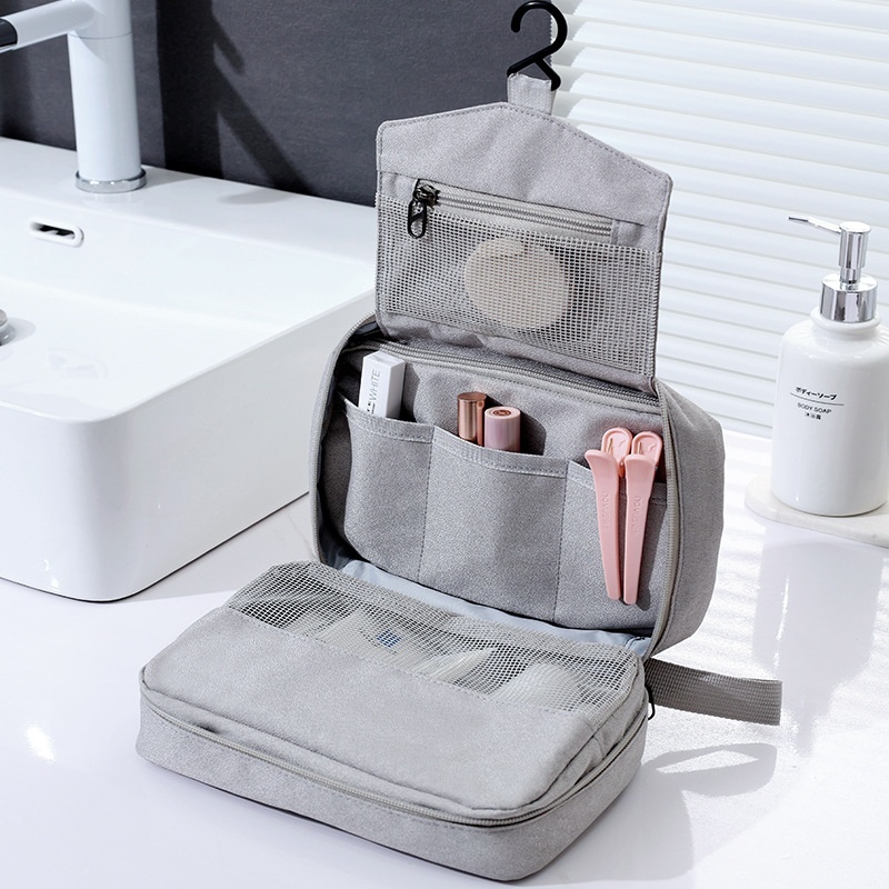 Simple Hook Toiletry Bag Travel Portable Compartment Storage Bag Large Capacity Cosmetics Classification Storage