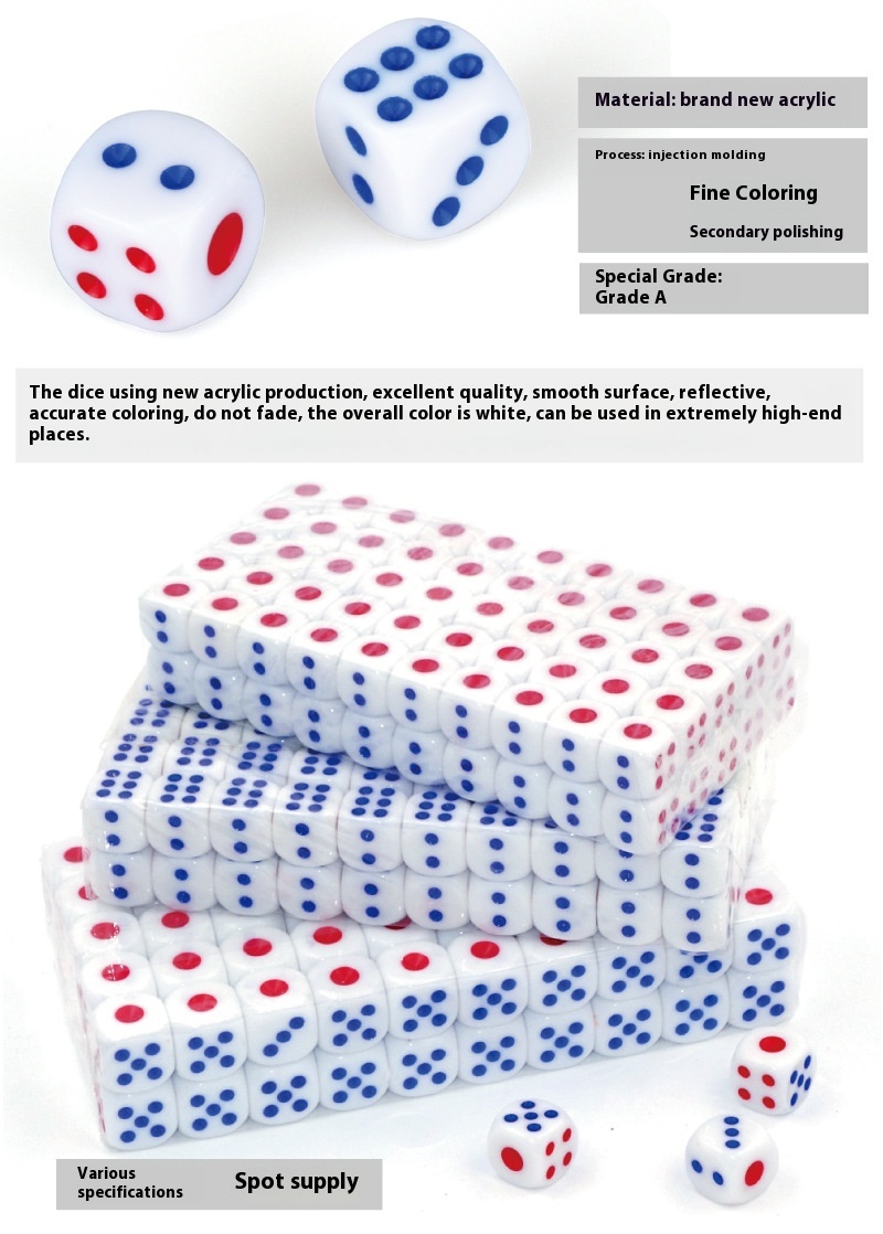 Material Mahjong Dice Dice Acrylic Dice Points Color Gra Ktv Bar Dice Acrylic Sieve Dice Gra