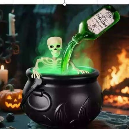 Halloween Holiday Decoration Magic Floating Bottle & Diffuser-Black Witch Bowl HocusPocus Party