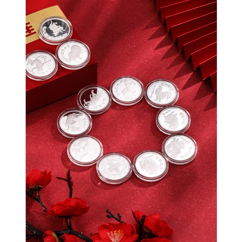 Chinese Zodiac Silver Coin Set Pure Silver S999 Silver Medal120g12 Silver Co Year Of The Rabbit Chinese Zodiac Commemorative Coin