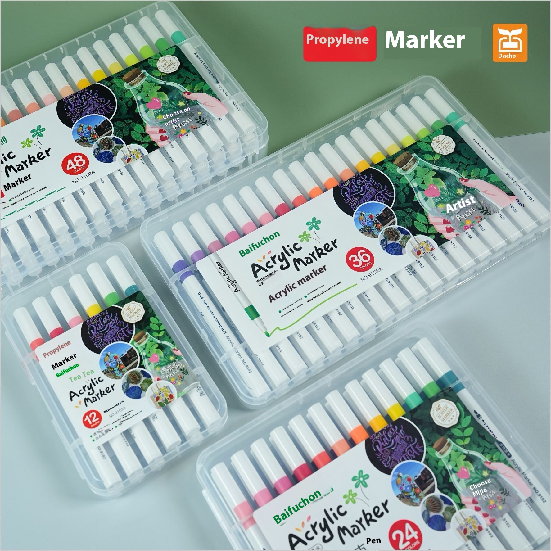 Dakepinchuang Acrylic Marker Pen24 Colors48 Colors Waterproof Highlight Pen Watercolor Pen Stackable Color Opaque Color9102 A