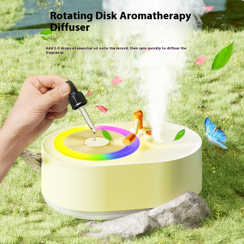 Vintage Turntable Humidifier DIY Record Aromatherapy Machine Mute Fog Bedroom Birthday Gift - 3