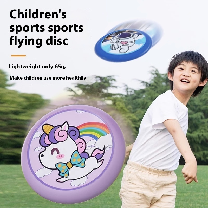 Cartoon Children's Soft Frisbee Safety Soft Rubber Hand Throwing Flying Saucer Toy Student Game Outdoor Sports Stall