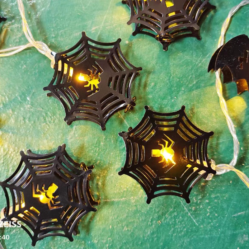 Halloween Spider Web Light String Bat Battery Light Ghost Festival Party Decoration Light