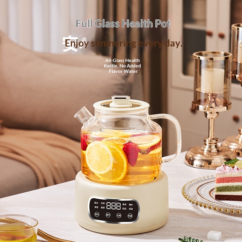 110V 1.2L All-Glass Health Kettle US Plug – Multifunctional Tea Maker & Water Boiler Floral Tea Pot Office & Home 1.2L Pure Glass Electric Tea Kettle 110V USA – No Coating Health Pot Flower Tea Brewer Fast Boil Office Use