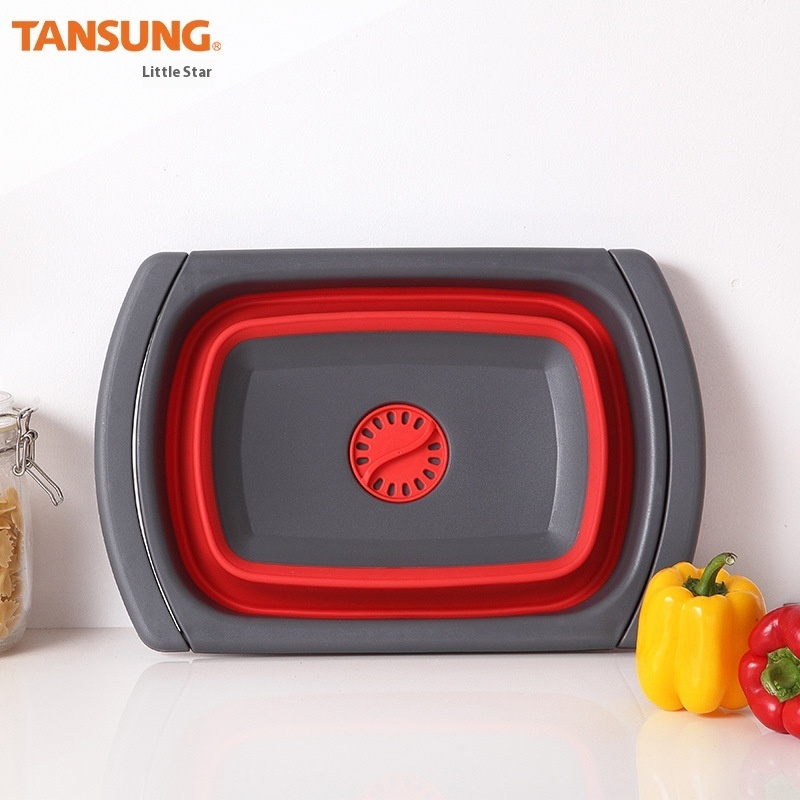 Creative Foldable Basin Portable Outdoor Folding Basin Drain Basket Picnic Basin With Leaking Function Basin