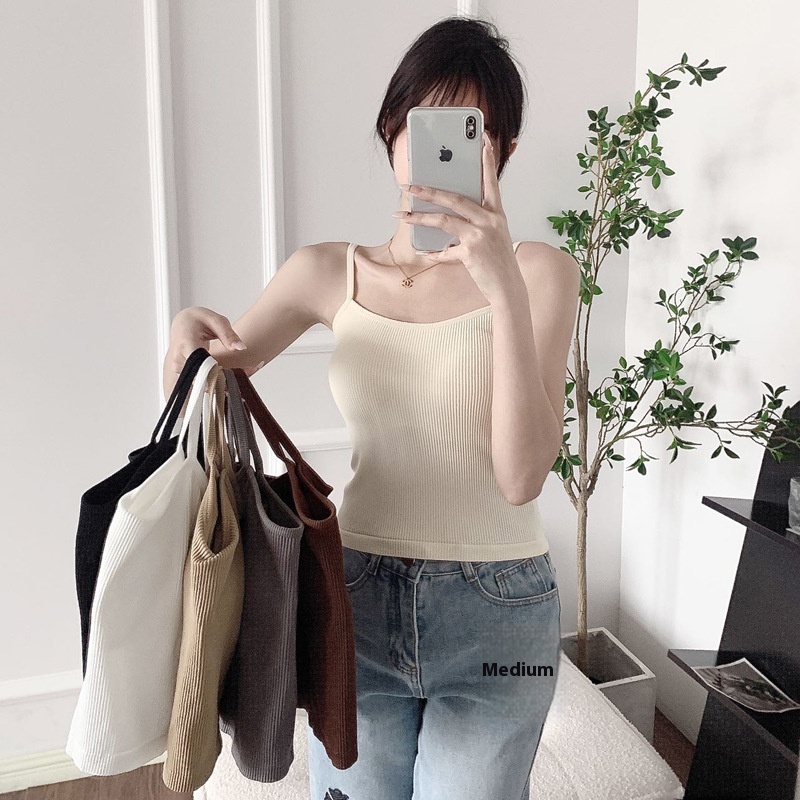 Seamless Beautiful Back Threaded Vest Without Steel Ring Fixed Chest Pad Suspenders For Women To Wearide Or Outside Small Vest Solid Color