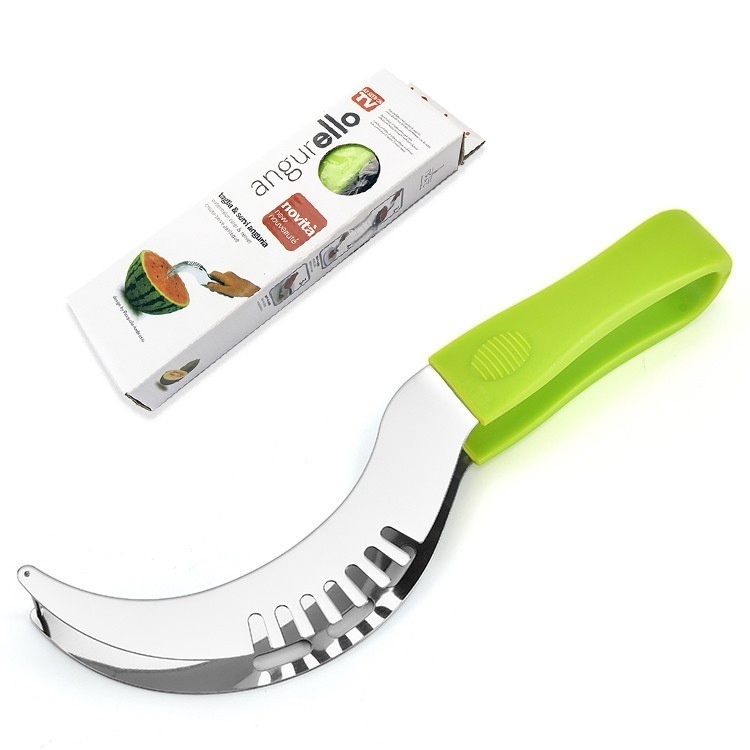 Stainless Steel Watermelon Clip Easy To Take Cutting Integrated Plastic Handle Watermelon Cutter Fruit Cutter Cantaloupe Cutter Slicer