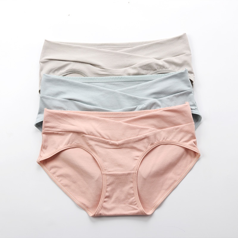 Women's Maternity Underwear Medium Low Waist Seamless Large Size Cotton Fabric Belly Support Briefs Big Belly Pants