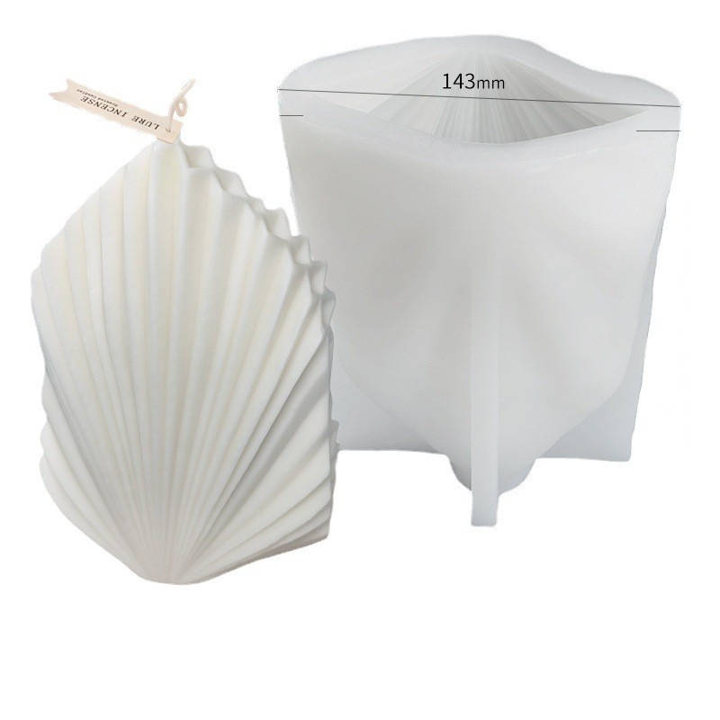 Large Scallop Silicone Mold Origami Cattail Leaf Aromatherapy Candle Ornaments Cake Silicone Mold - 3