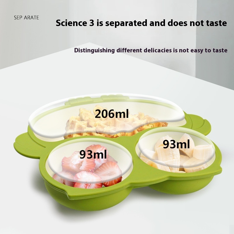 Baby Silicone Tableware Set Full Set Children's Owl Dinner Plate Separated Dinner Plate Baby Dinner Plate Food Box Dinner Plate