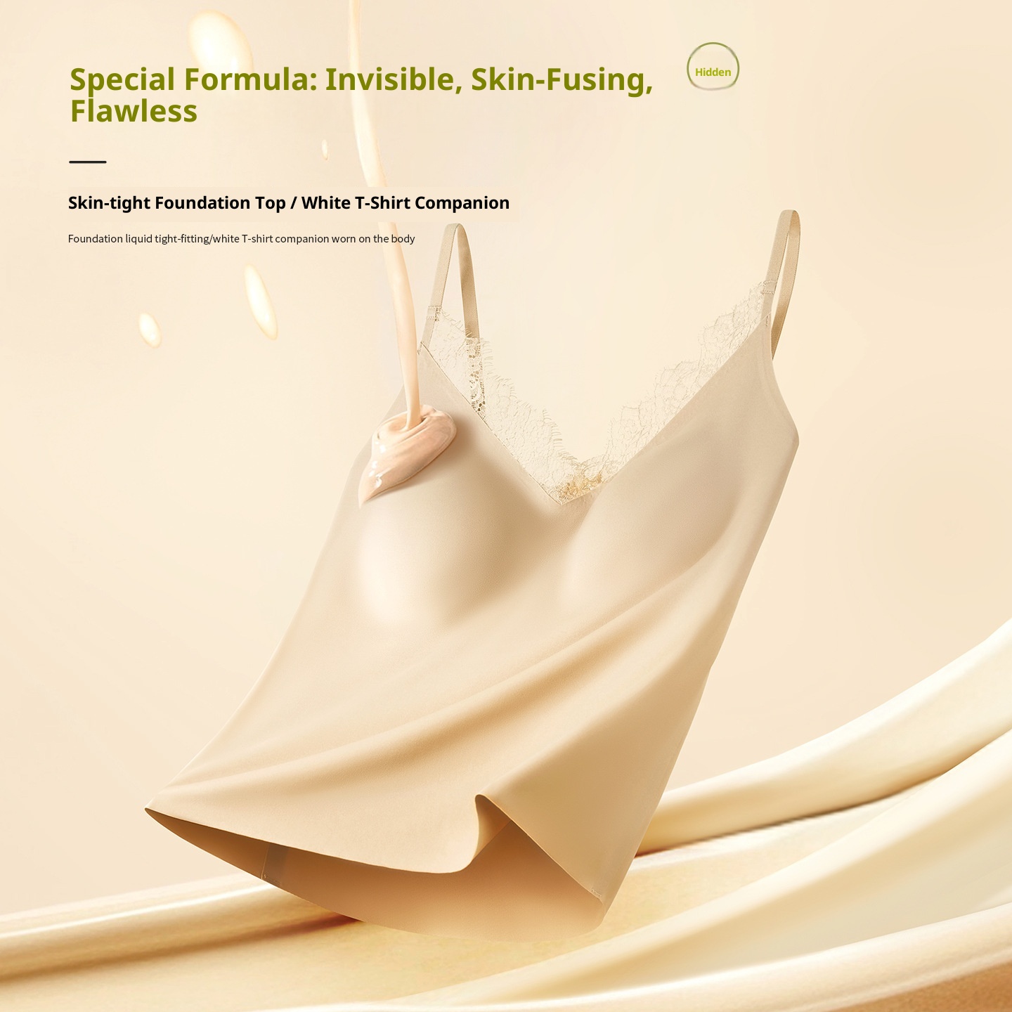 Camisole Lace Invisible Skin Style With Breast Pads Slimming Inner Wear Without Bra Beautiful Back Bottoming Top