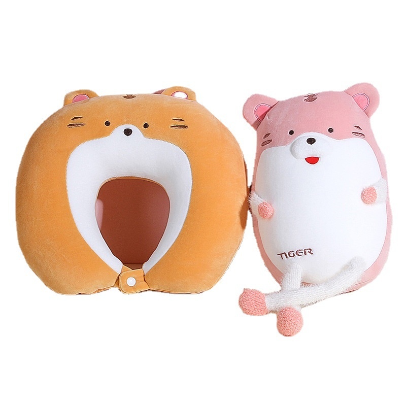 Cute Tiger U-shaped Pillow Tiger Year Deformation Pillow Particle Pillow Two-in-one Dual-use Pillow Neck Pillow Nap Pillow