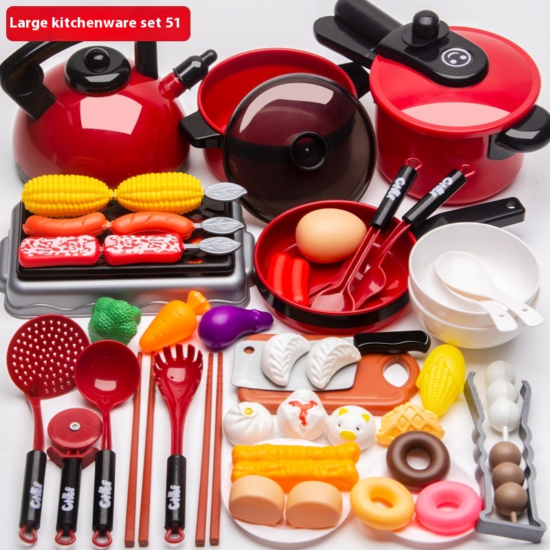 Children's Play House Simulation Kitchen Cut And Play Toy Girl Cooking Boy And Girl Baby Cutting Fruit Cooking Set
