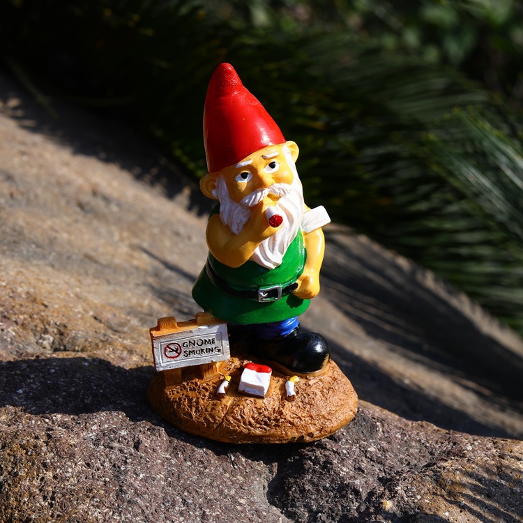 Cartoon White Beard Garden Creative Decorations Old People Are Prohibited From Smoking Dwarf Dwarf Resin Crafts