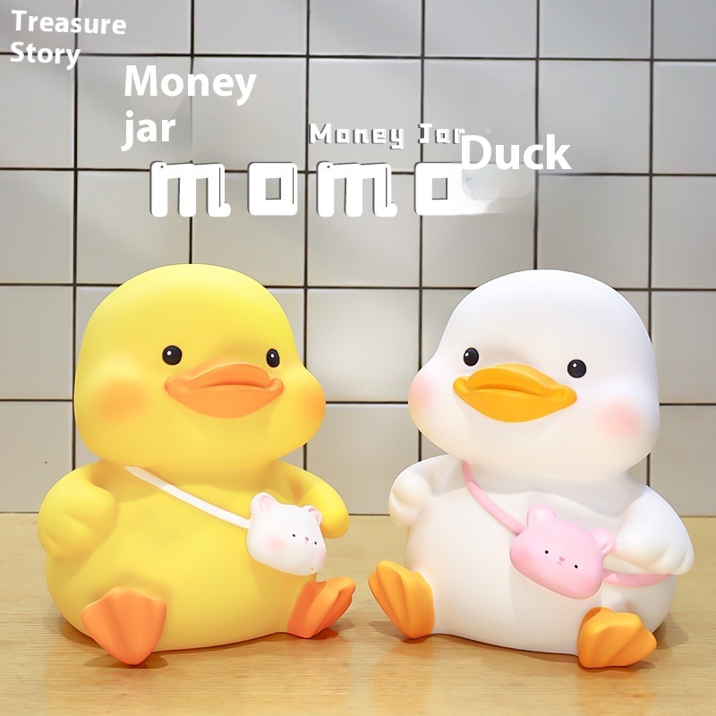 Momo Duck Piggy Bank Children's Boys And Girls Piggy Bank Cartoon Piggy Bank Large Anti-fall