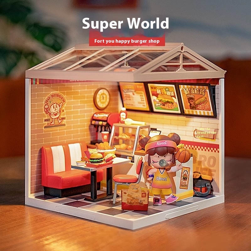 If You Come To Super World Super Store4 Generations Of Assembly Diy Handmade Cottage3d Three-dimensional Puzzle Model House Toy