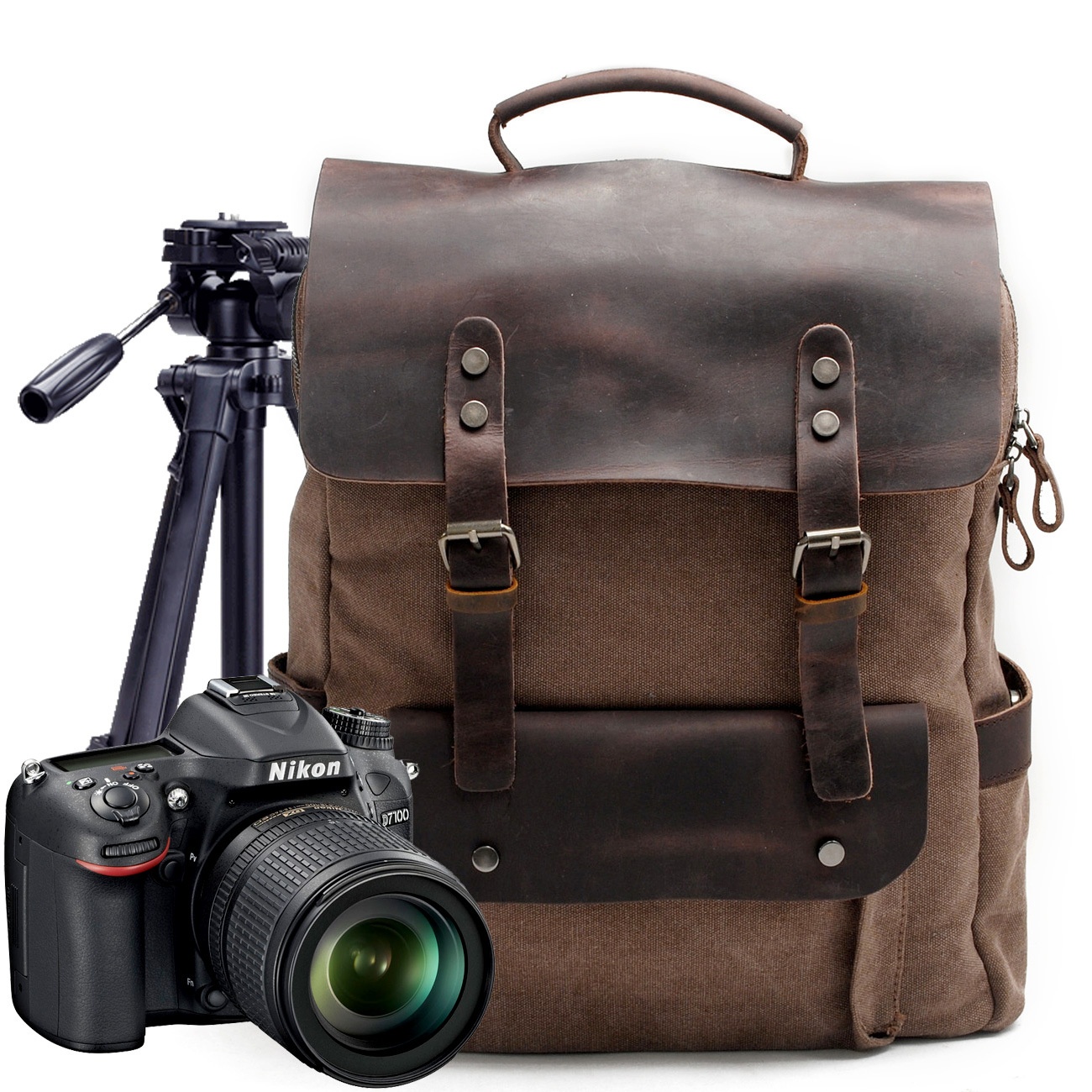 Outdoor Leisure SLRCamera Bag Shoulder Photography Bag Canvas Micro Single Bag Travel Camera Backpack