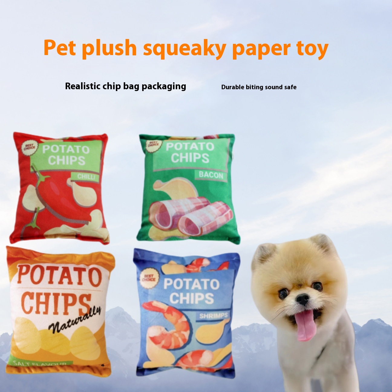 Pet Vocalization Toy Dog Dog Toy Ringing Paper Potato Chips Bite Resistant Molar Tooth Cleaning Plush Toy In Stock