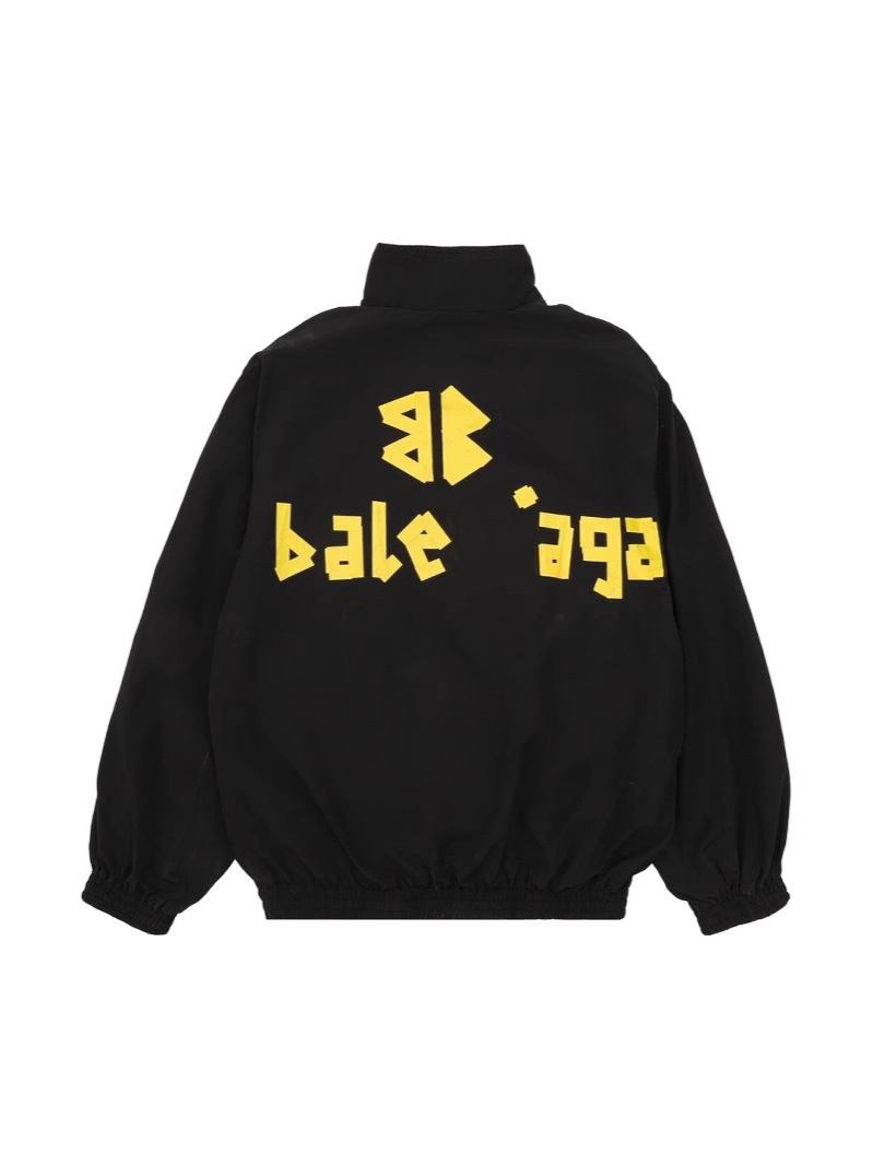 High-end Version Of Paris B Yellow Tape Windbreaker Jacket Printed Letter Zipper Double-layer Men's And Women's Jacket