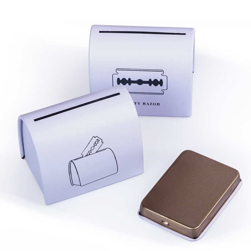 Razor Blade Storage Iron Box Portable Special-shaped Tinplate Razor Blade Iron Box