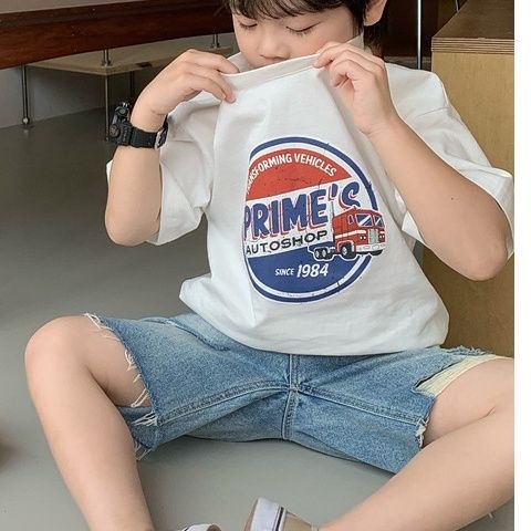 Children's Cotton Short-sleeved T-shirts For Small And Medium-sized Children,Printed Tops,y Boys'Summer Korean Style Short-sleeved Girls'Children's Clothing