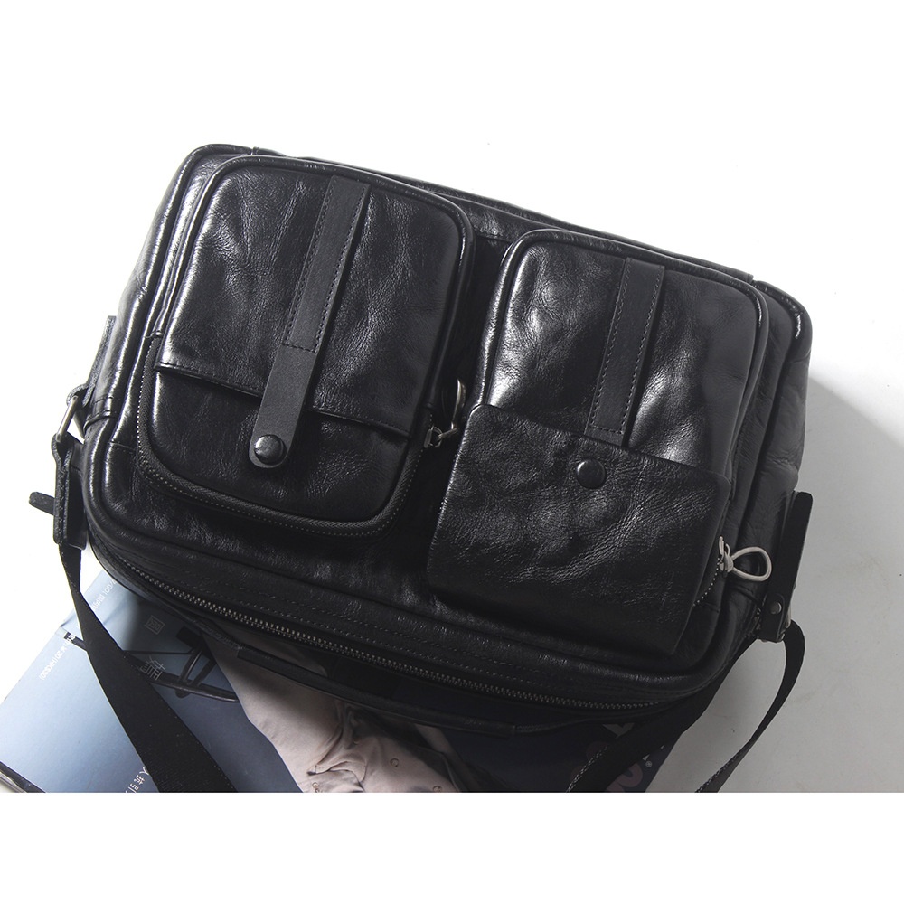 Shoulder Bag Style First Layer Cowhide Men's Bag Men's Genuine Leather Retro Tree Paste Leather Casual Backpack Small Shoulder Bag