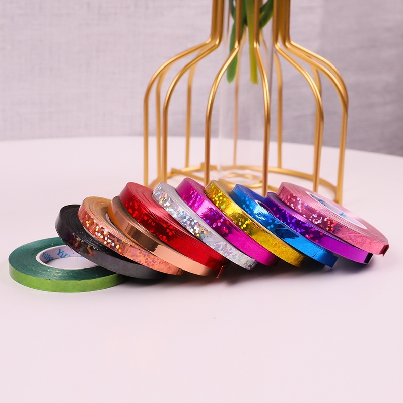 10m Laser Ribbon Wedding Decoration Birthday Party Balloon Decoration Supplies Gift Packaging Balloon Ribbon