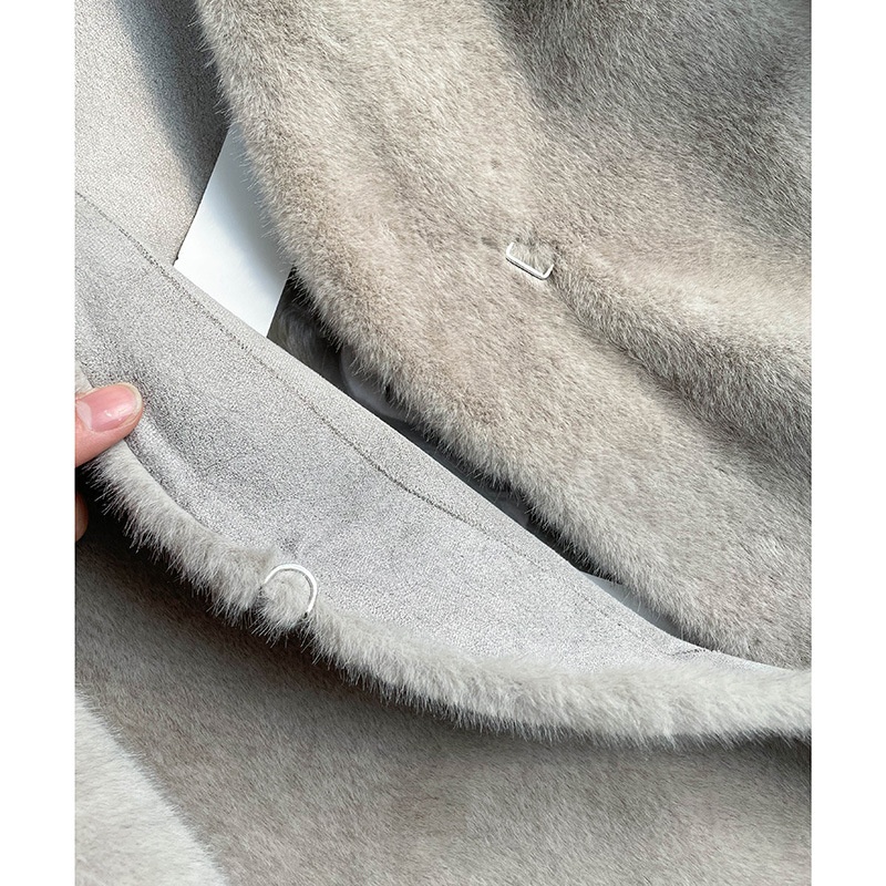 The Fugitive Daughter's Ultra-high-weight European Mink Velvet Imitation Mink Fur Jacket Has A Loose V-neck And Is Really Popular With Celebrities. - 4