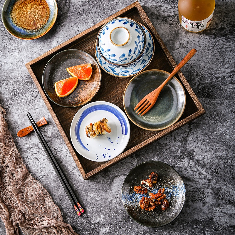 Ceramic Small Plate Japanese Tableware Household Vinegar Plate Seasoning Plate Vegetable Plate Creative Snack Plate5 Inches