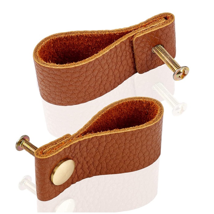 Nordic Cabinet Wardrobe Handle American Simple Cabinet Door Drawer Door Handle Litchi Leather Handle