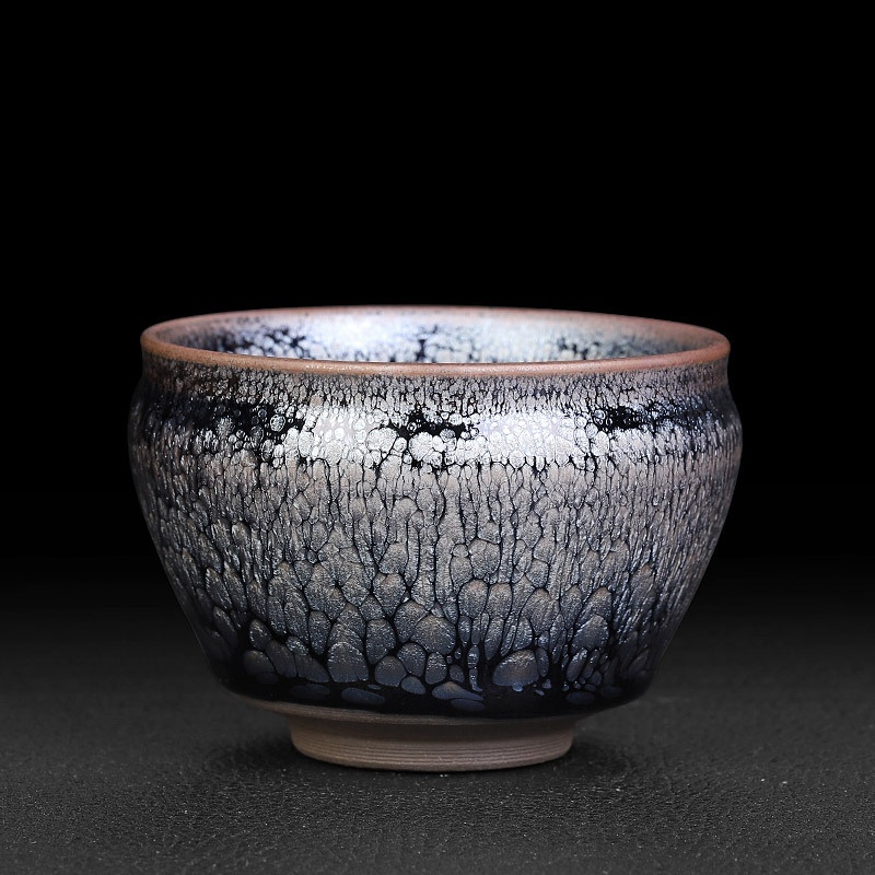 Jianzhan Tea Set Tea Cup Ceramic Tea Cup Tasting Cup Que Meijiao Oil Drop Black Peony Bundle Mouth Incense Burner Tea Cup