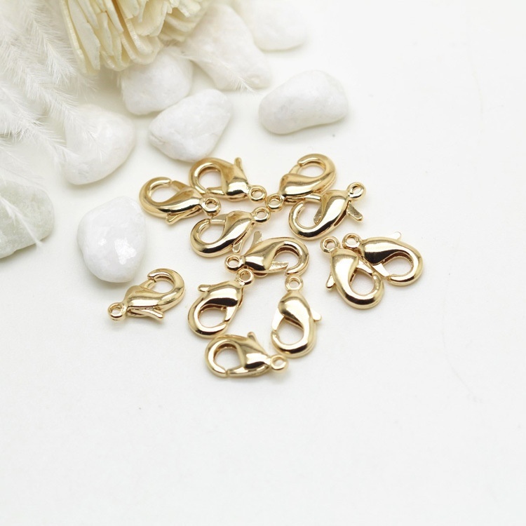 Copper Plated14 KReal Gold Lobster Clasp Accessories DIYNecklace Bracelet Connection Buckle Jewelry Buckle Open Ring Accessories