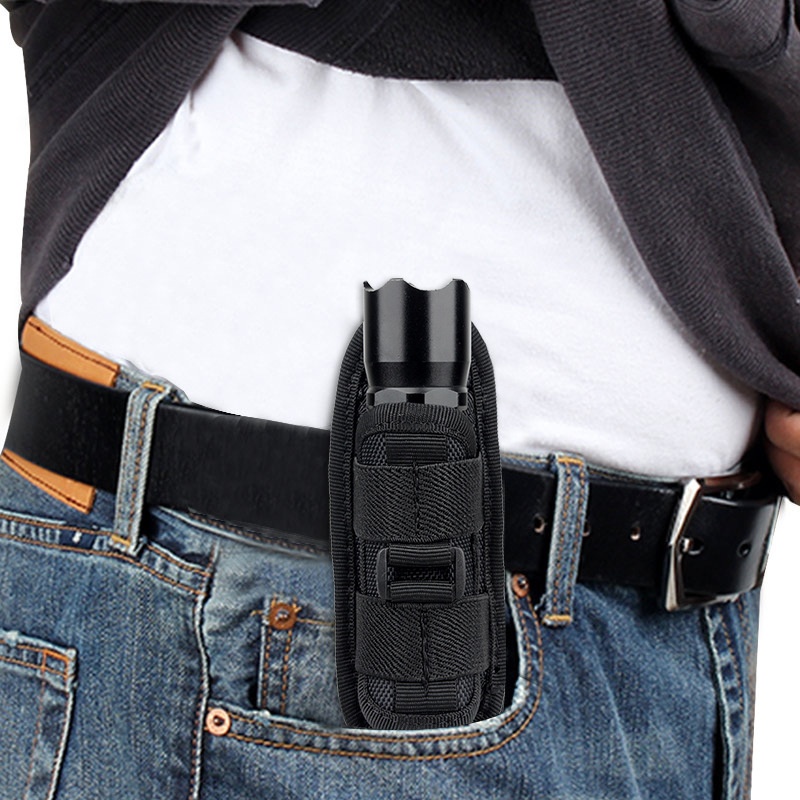 Manba Flashlight Case Outdoor Tactical Nylon Flashlight Case Adjustable Rotating Waist Hanging Strong Light Oxford Flashlight Case