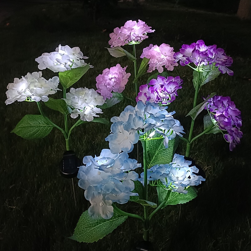 Solar Simulation Small Hydrangea Lantern Outdoor Lawn Courtyard Ground Lamp Villa Garden Atmosphere Landscape Decorative Lamp