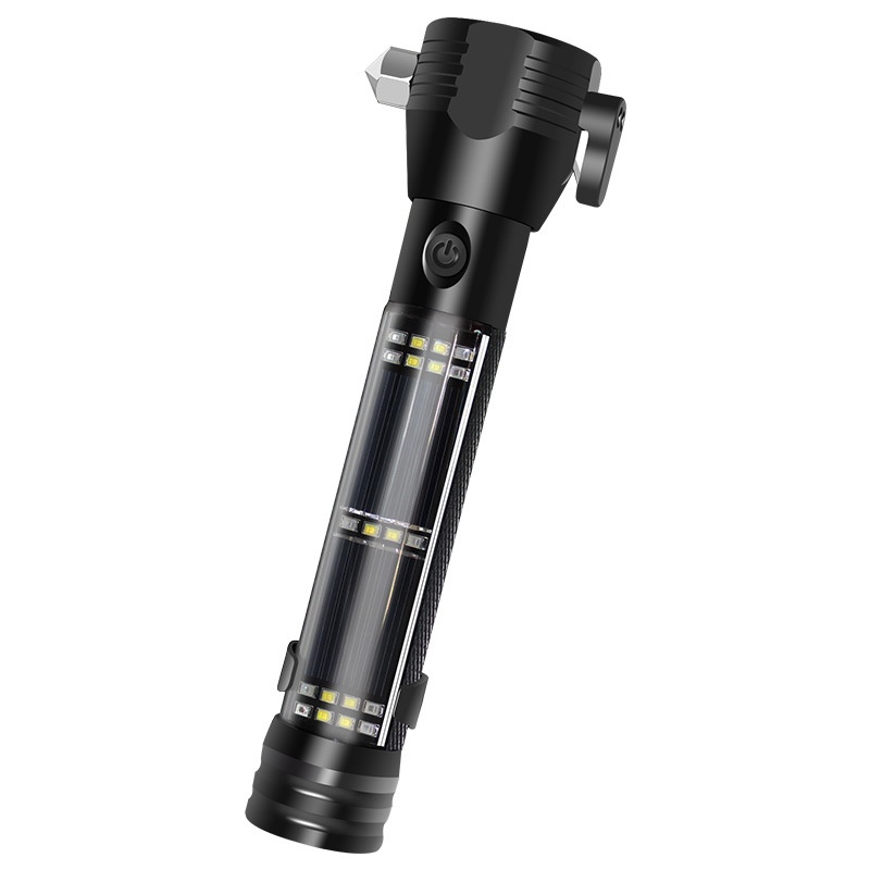 Multifunctional Safety Hammer For Car,Car Escape Hammer,Window Breaker,Fire Emergency Hammer,Solar Flashlight