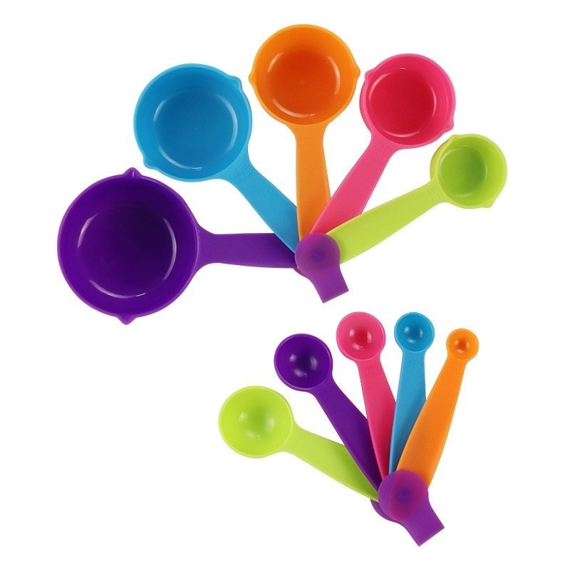 Baking Plastic Measuring Spoon Set10 Pieces Plastic Buckle Color Measuring Cup Measuring Spoon Measuring Spoon Set Graduated Measuring Spoon