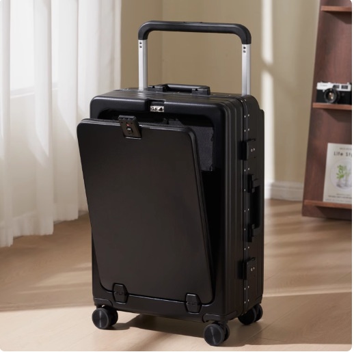 Luggage Case 20-inch Durable Multifunctional Aluminum Frame Front Opening Luggage Case For Men And Women