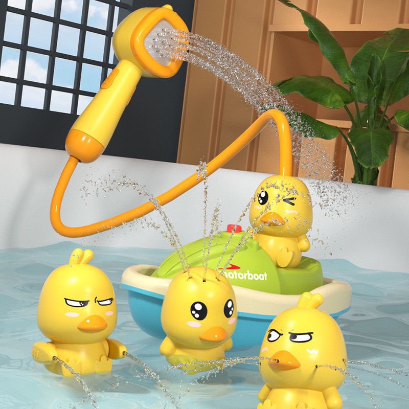Yacht Little Yellow Duck Electric Spray Shower Kidsren's Bathroom Splashing Baby Bathing And Playing With Water Little Duck Toy Bathing