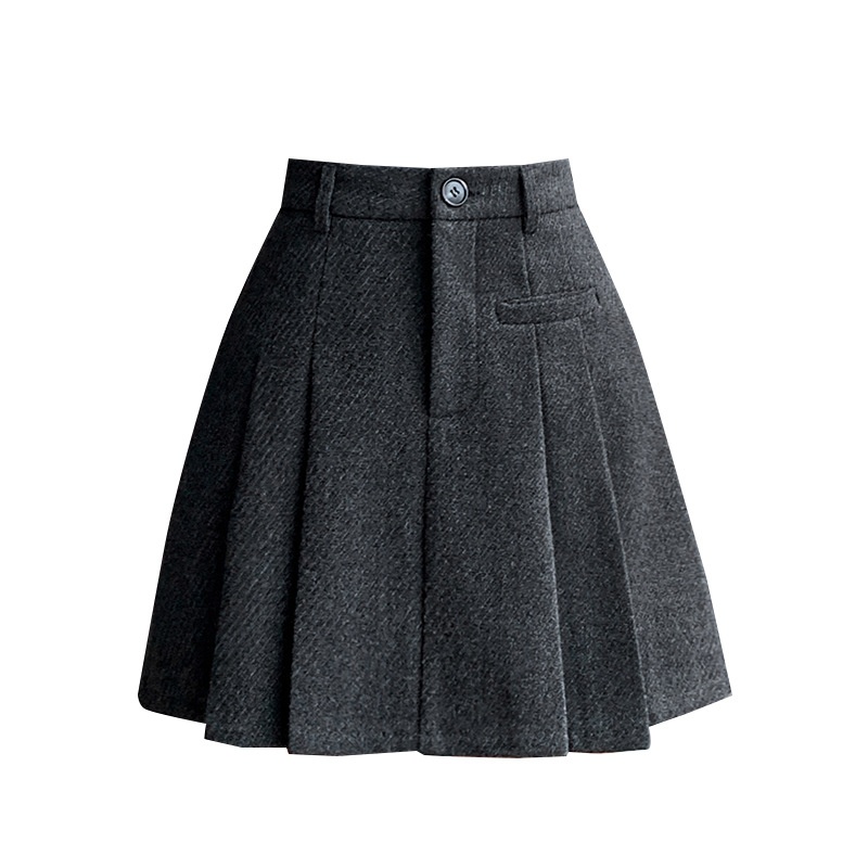 Woolen A-line Skirt