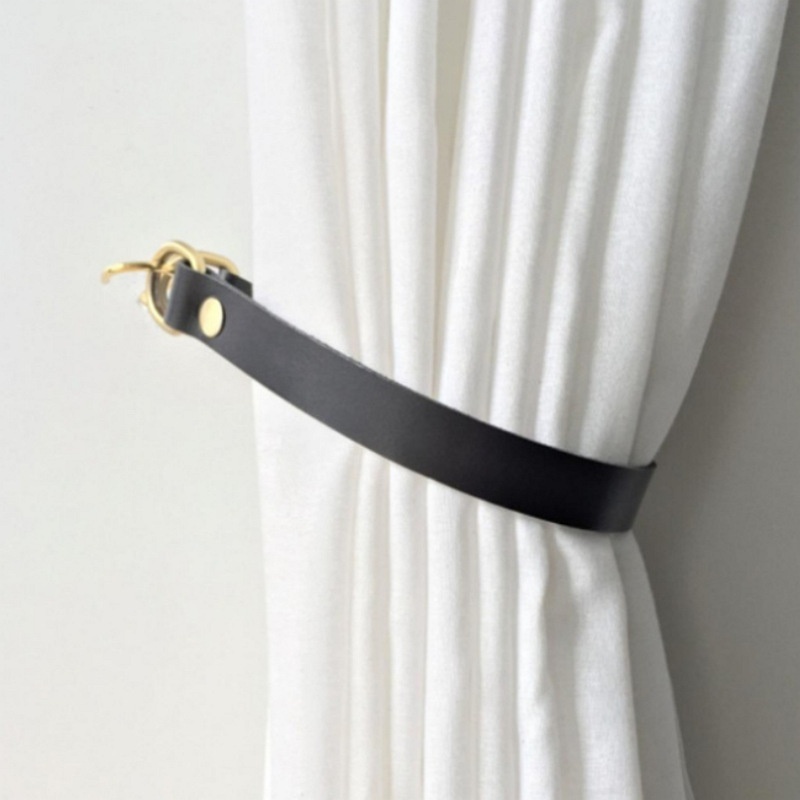 Hotel Curtain Storage Lanyard Simple Leather Curtain Tie Rope Detachable Art Door Curtain Tie Rope
