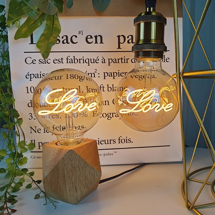 Retro Edison Letter Lamp Personalized Creative Lighting Lighting Golden Warm Light E27 LEDSoft Light Strip Filament Lamp